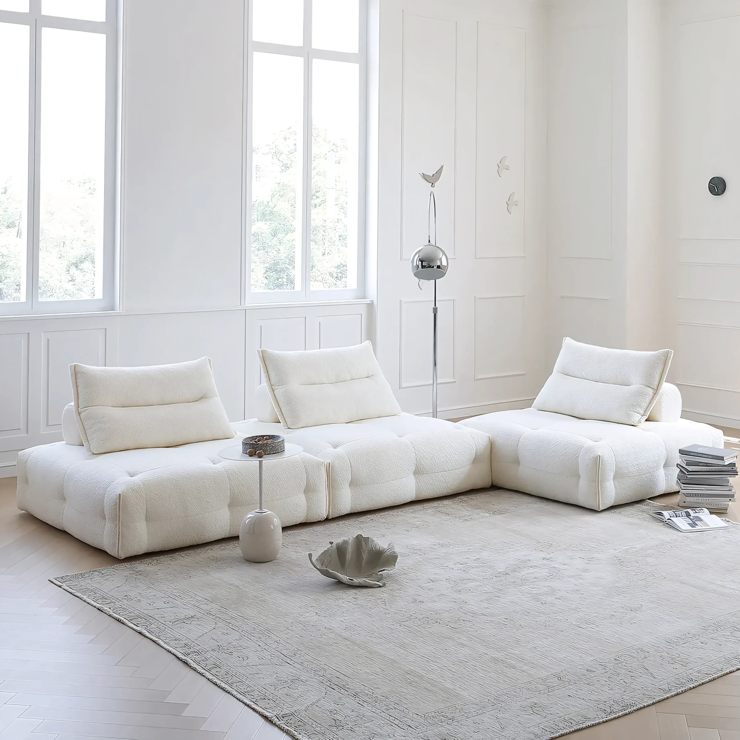 Vacuum Compressed Frameless Sectional with Weighted Movable Backrests - Image 2