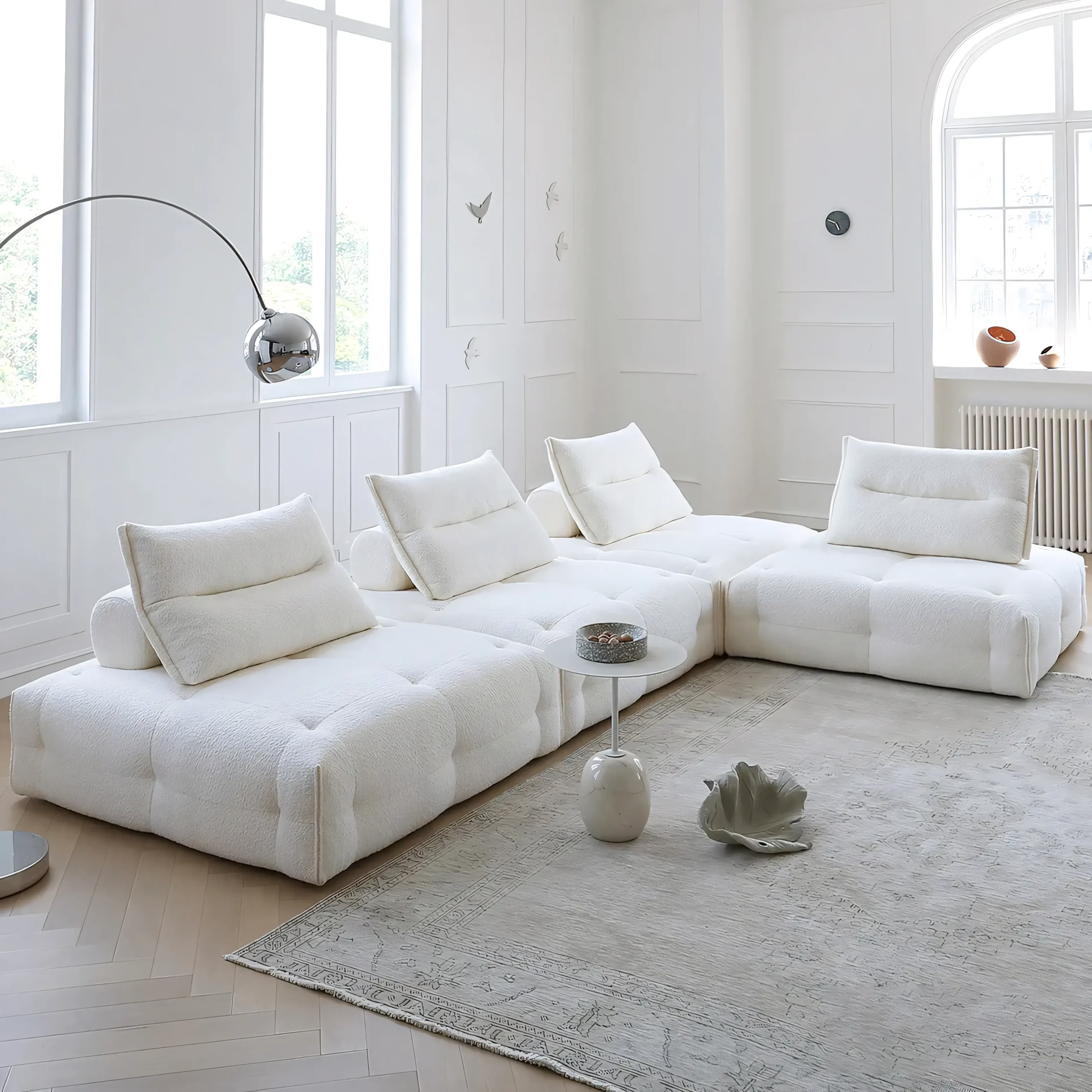 Vacuum Compressed Frameless Sectional with Weighted Movable Backrests - Image 3