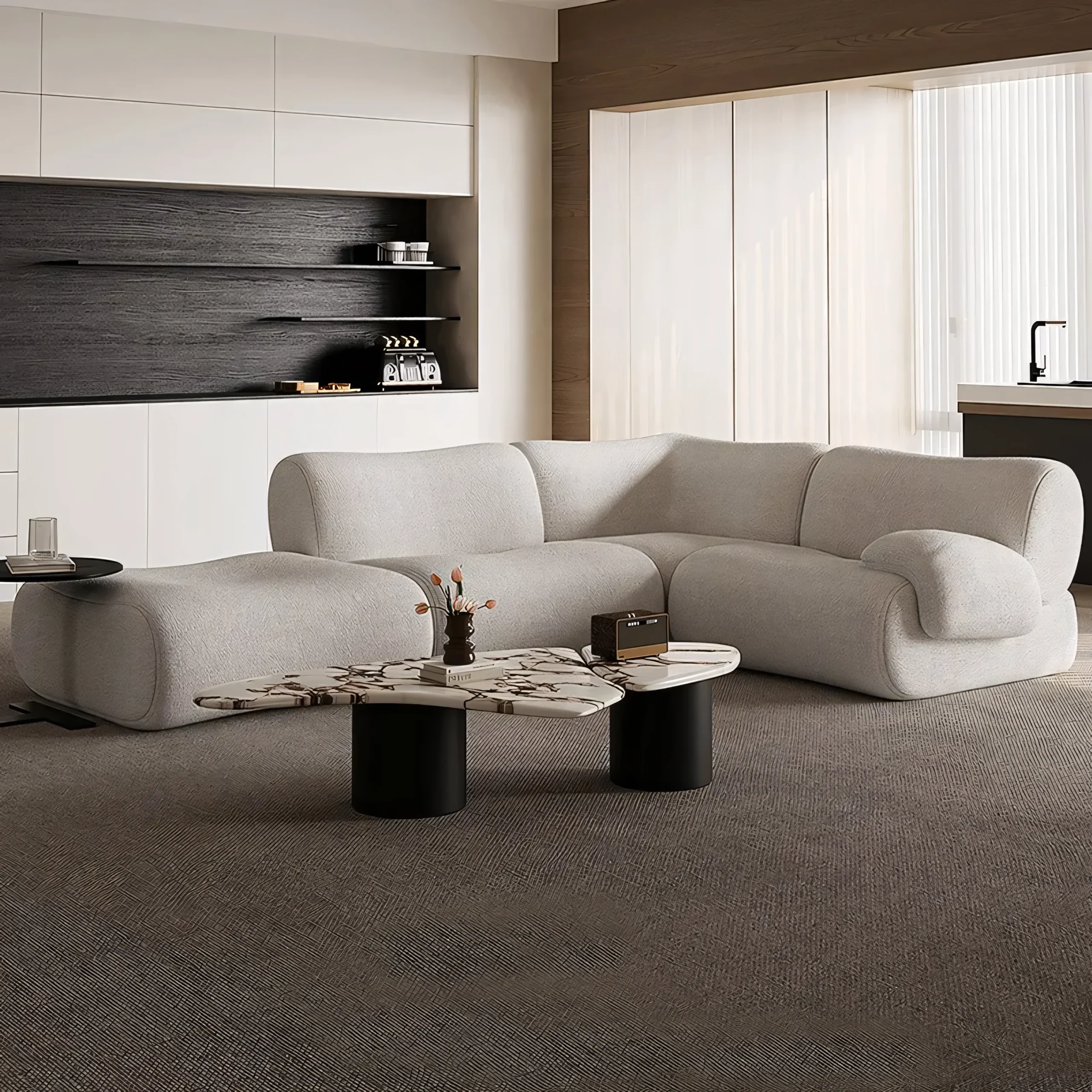 Vacuum Compressed Frameless Full Foam Modular Sofa - Image 7