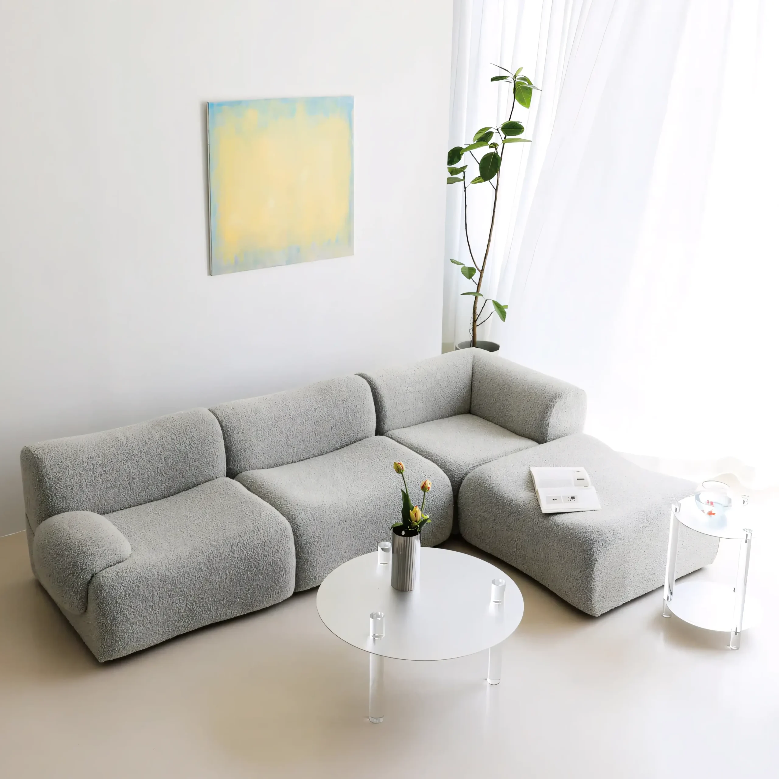 Vacuum Compressed Frameless Full Foam Modular Sofa - Image 4