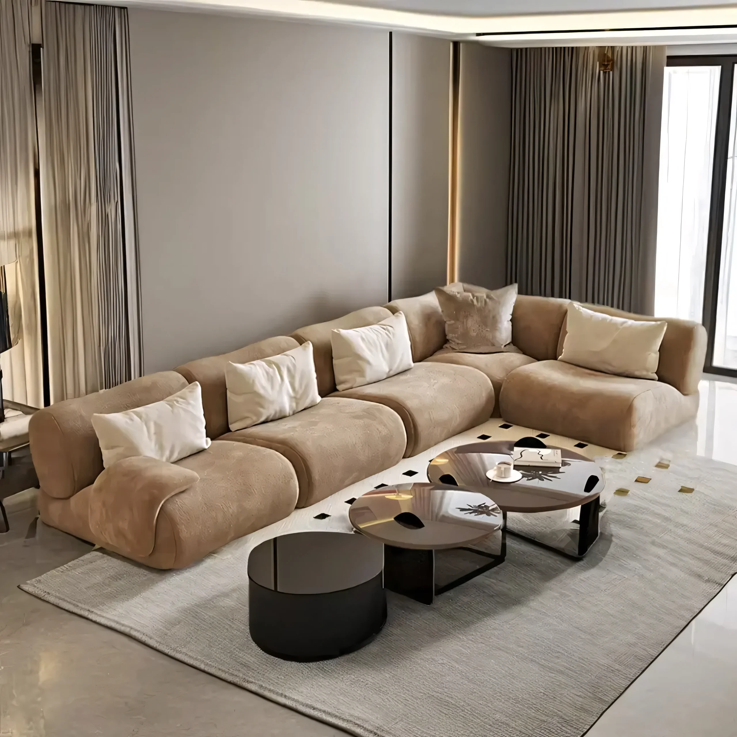 Vacuum Compressed Frameless Full Foam Modular Sofa - Image 3