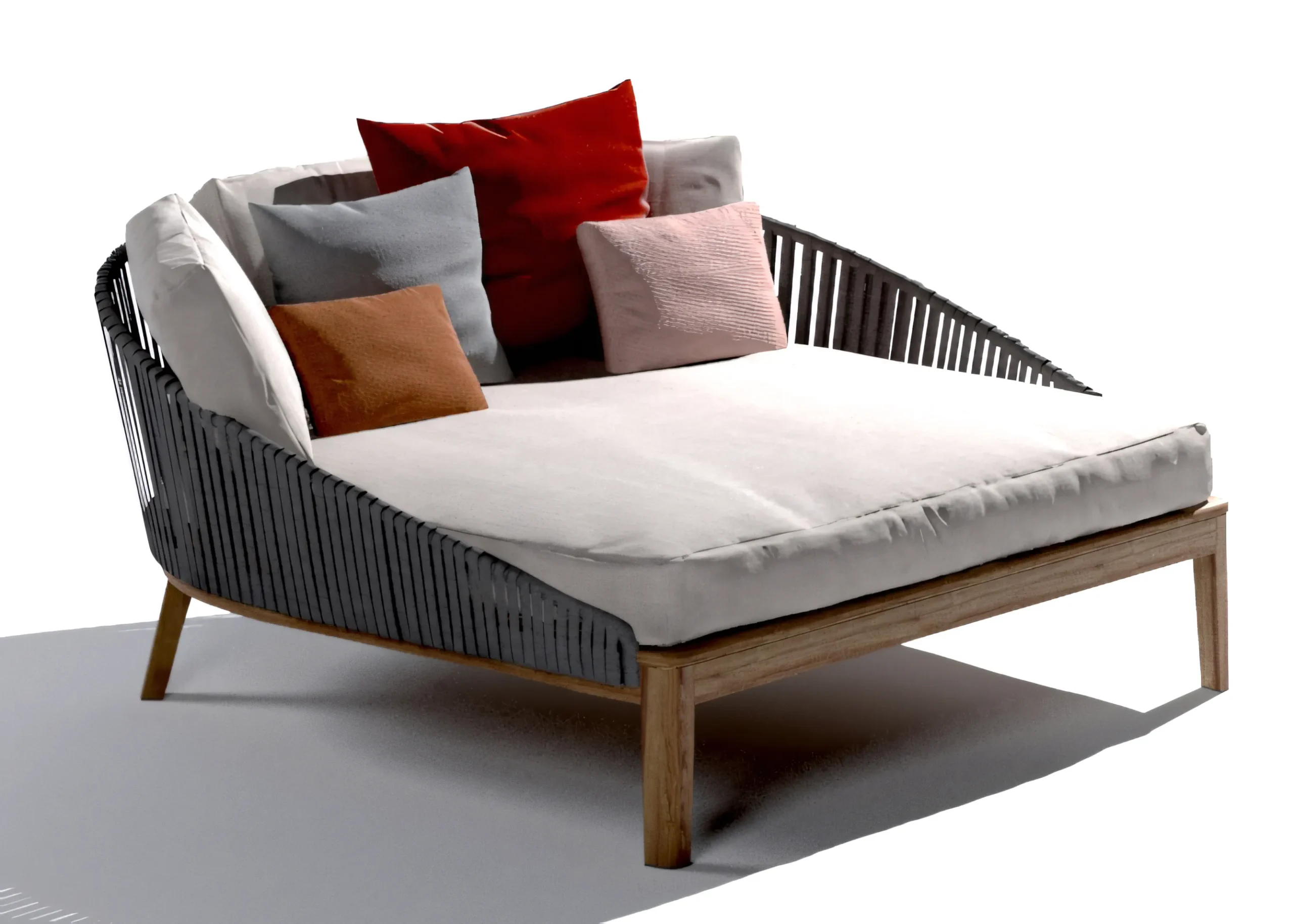 JS-ODL0014 Teak Outdoor Furniture Swimming Pool Daybed (1)